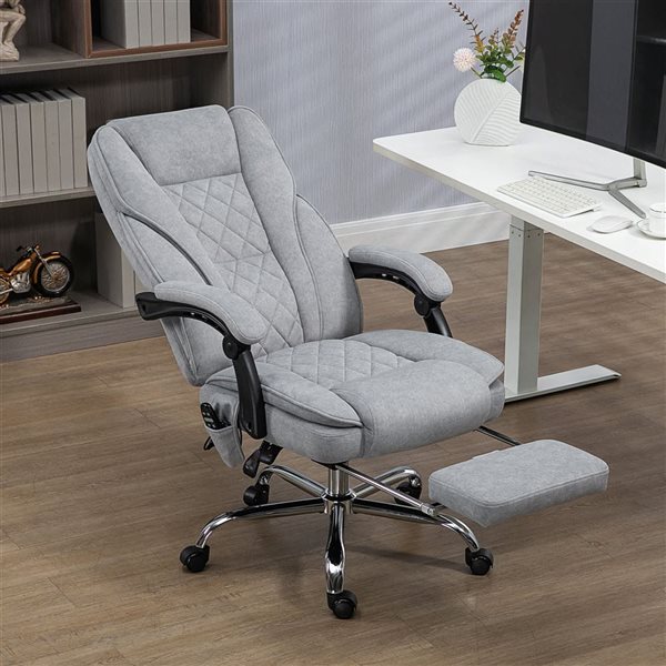 Vinsetto Grey Reclining Massage Office Chair