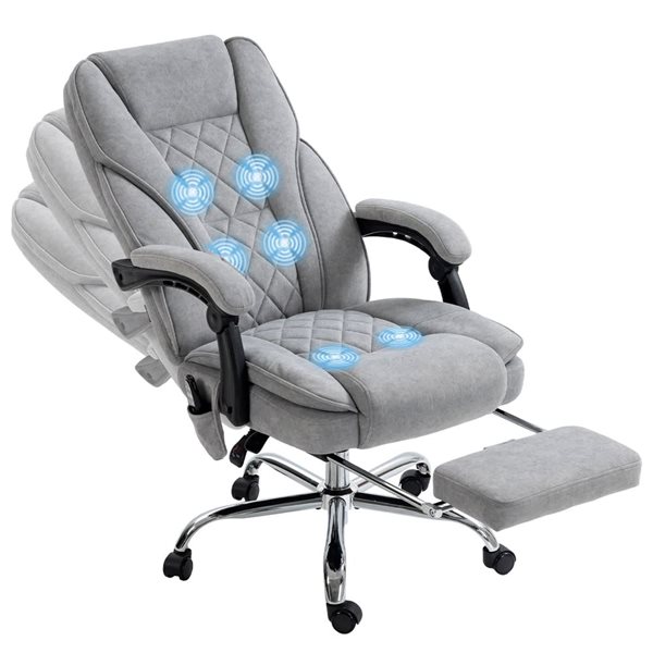 Vinsetto Grey Reclining Massage Office Chair