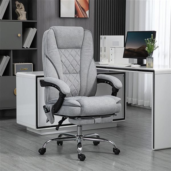 Vinsetto Grey Reclining Massage Office Chair