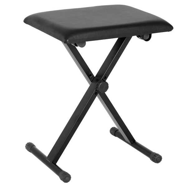 HOMCOM Black X-Style Folding Adjustable Piano Bench