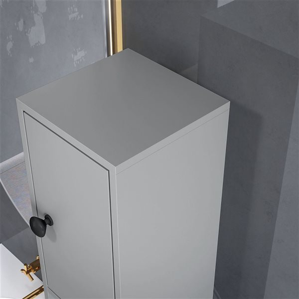 kleankin Grey Bathroom Storage Cabinet with Shelf