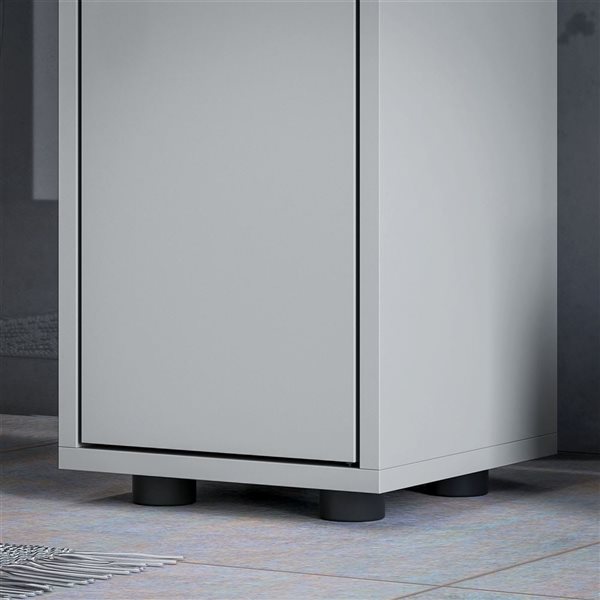 kleankin Grey Bathroom Storage Cabinet with Shelf