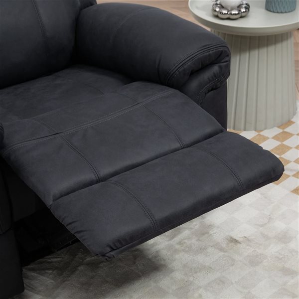 HOMCOM Black Manual Recliner Chair with 8 Vibration Massage & Side Pockets