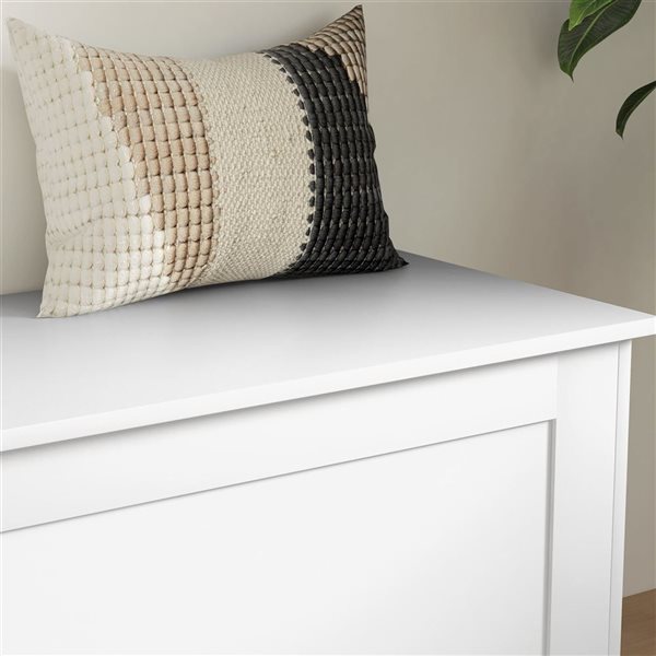 HOMCOM 39.4-in White Wooden Modern Storage Chest