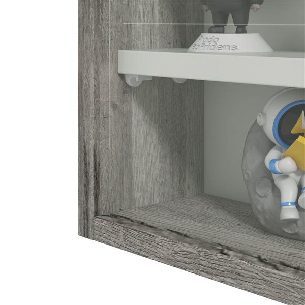 HOMCOM 5-Shelf Grey/White Particleboard Wall Display Cabinet
