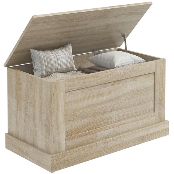 HOMCOM 31.5-in Natural Wooden Modern Storage Chest