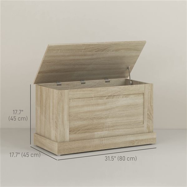 HOMCOM 31.5-in Natural Wooden Modern Storage Chest