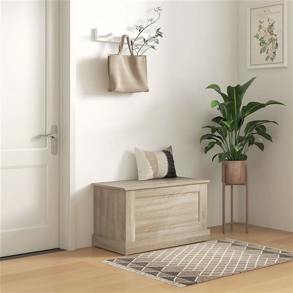 HOMCOM 31.5-in Natural Wooden Modern Storage Chest