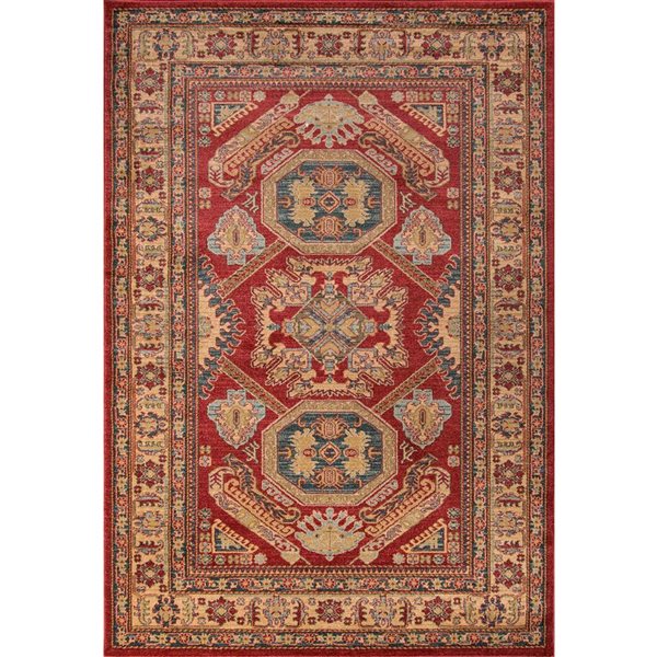 Repp Rugs ECARPET Aisha Red Traditional Rectangle Polypropylene Abstract Area Rug ...