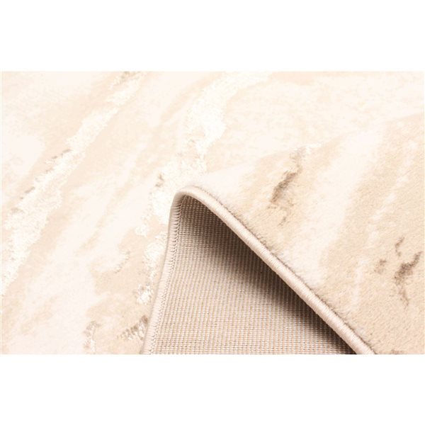 ECARPET Dove Ivory Contemporary Rectangle Polyester Abstract Area Rug - 5 x 8-ft