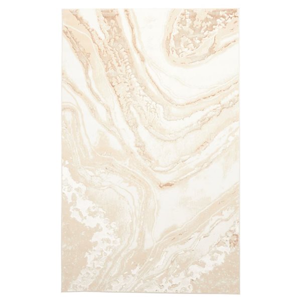 ECARPET Dove Ivory Contemporary Rectangle Polyester Abstract Area Rug - 5 x 8-ft