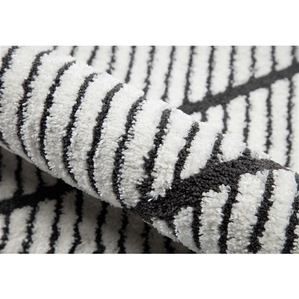 ECARPET Sloane Ivory Contemporary Rectangular Polyester Geometric Runner Rug - 2 x 7-ft