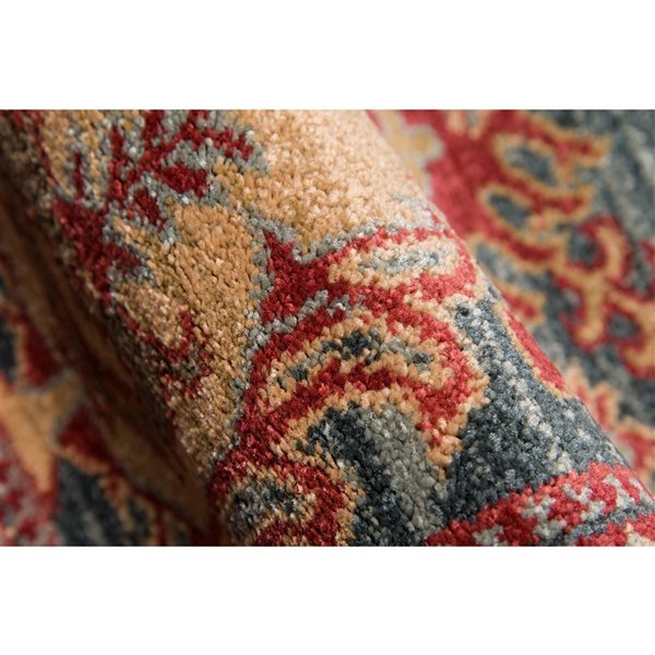 ECARPET Lena Blue Traditional Rectangular Polypropylene Abstract Area Rug - 9 x 12-ft