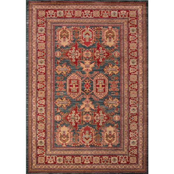 ECARPET Lena Blue Traditional Rectangular Polypropylene Abstract Area Rug - 9 x 12-ft