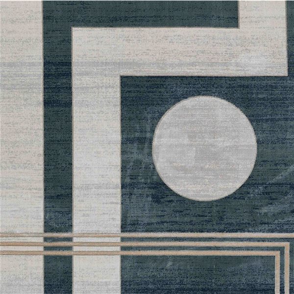 ECARPET Erisa Blue Contemporary Rectangular Polyester Geometric Area Rug - 7 x 9-ft