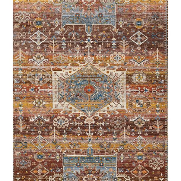 ECARPET Dulce Multicolour Traditional Rectangle Polypropylene Abstract Area Rug - 9 x 12-ft