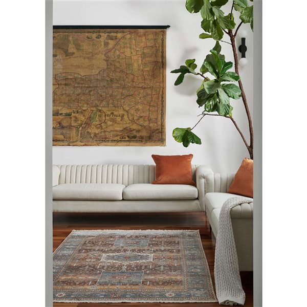 ECARPET Dulce Multicolour Traditional Rectangle Polypropylene Abstract Area Rug - 9 x 12-ft