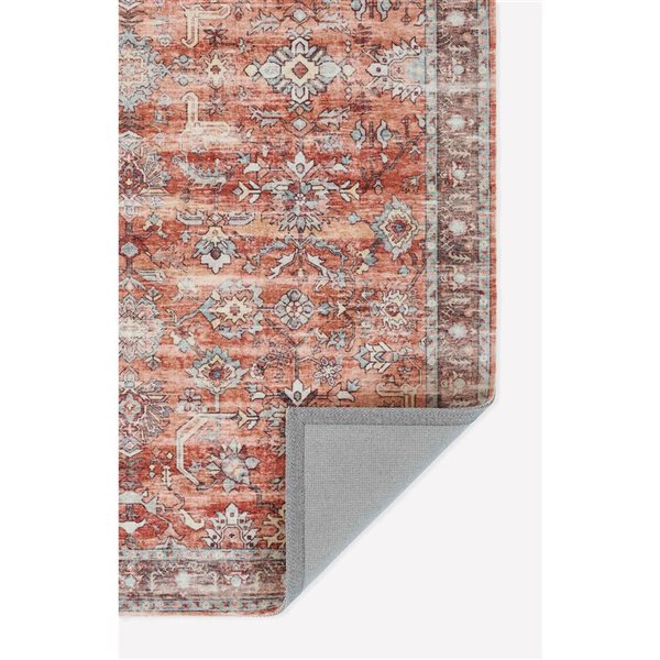 ECARPET Ruby Copper Traditional Rectangular Polyester Abstract Area Rug - 10 x 13-ft