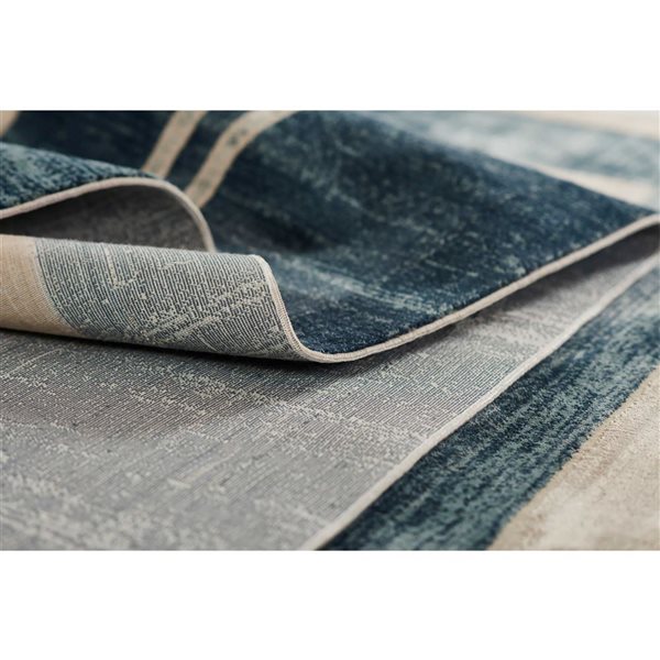 ECARPET Sorelle Blue Contemporary Rectangular Polyester Geometric Area Rug - 8 x 12-ft