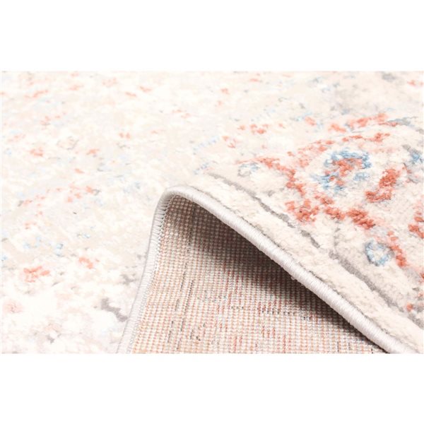 ECARPET Mira Ivory Traditional Rectangular Polyester Abstract Runner Rug - 2 x 8-ft