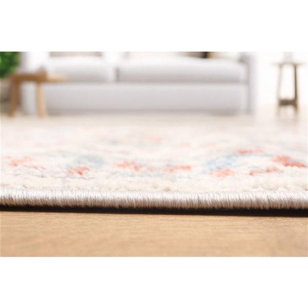 ECARPET Mira Ivory Traditional Rectangular Polyester Abstract Runner Rug - 2 x 8-ft