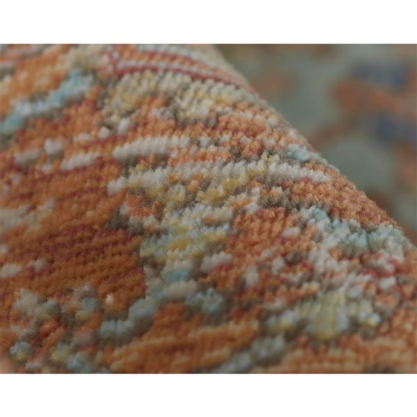 ECARPET Hailey Orange Traditional Rectangular Polypropylene Medallion Area Rug - 5 x 7-ft