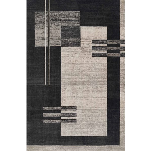 ECARPET Sorelle Charcoal Contemporary Rectangular Polyester Geometric Area Rug - 8 x 12-ft