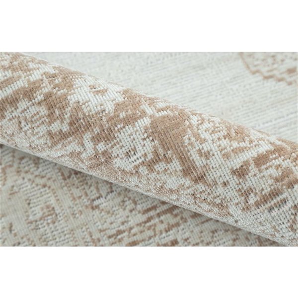 ECARPET Maude Brown Traditional Rectangular Polyester Medallion Area Rug - 9 x 12-ft