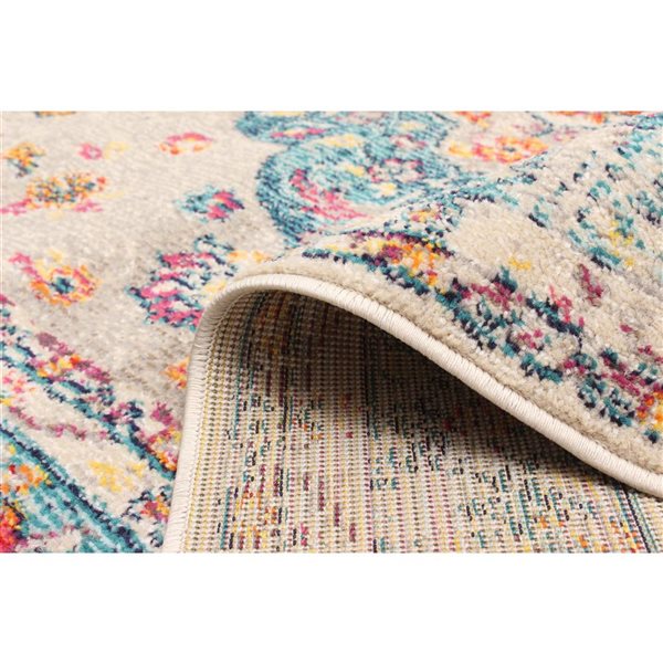 ECARPET Daria Grey Traditional Rectangle Polypropylene Abstract Area Rug - 8 x 10-ft