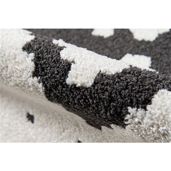 ECARPET Lyra Ivory Contemporary Rectangular Polyester Area Rug - 7 x 9-ft