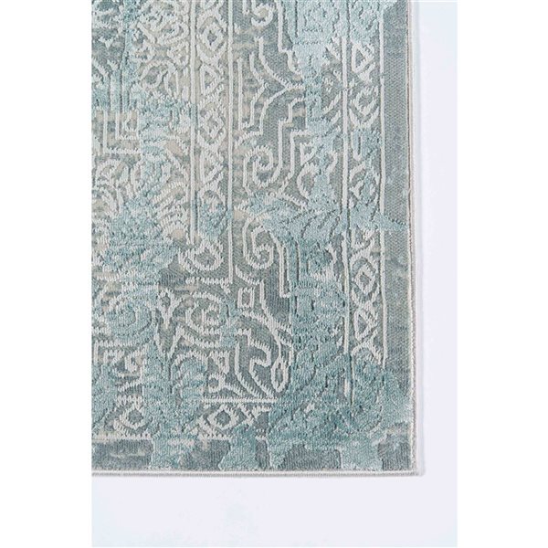 ECARPET Elysia Light Blue Traditional Rectangular Polyester Distressed/Overdyed Area Rug - 7 x 9-ft