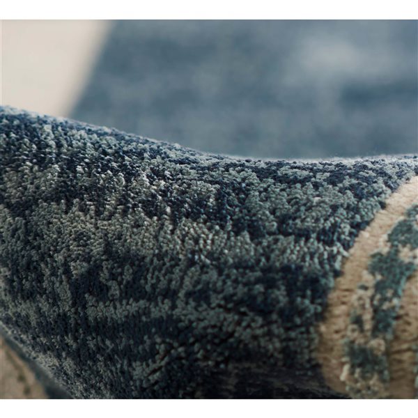 ECARPET Sorelle Blue Contemporary Rectangular Polyester Geometric Area Rug - 7 x 9-ft