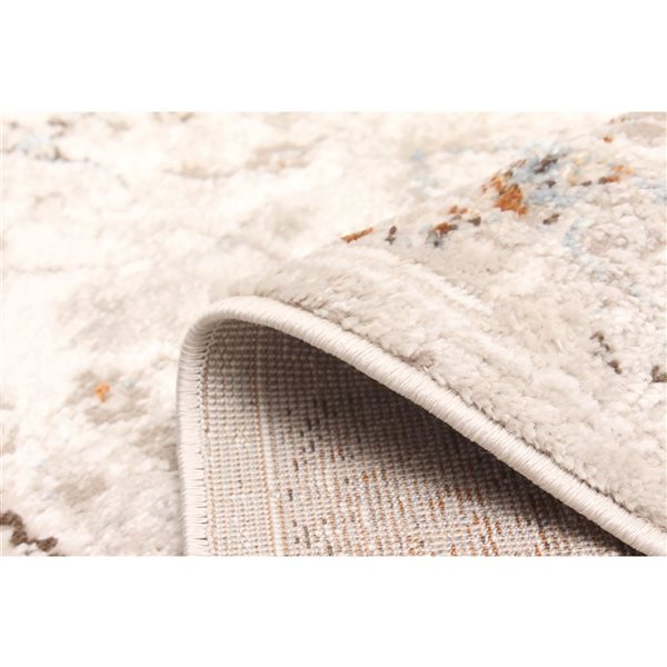 ECARPET Paradox Ivory Traditional Rectangular Polyester Abstract Runner Rug - 2 x 8-ft