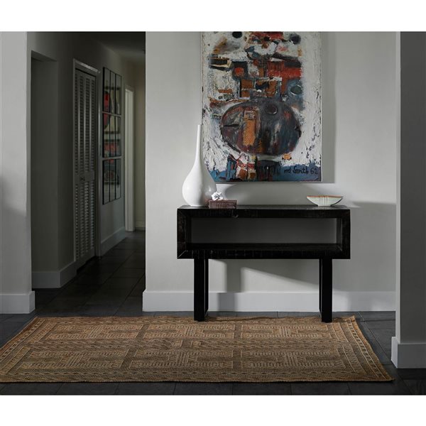 ECARPET Hazel Natural Ivory Transitional Indoor/Outdoor Rectangular Polypropylene Geometric Area Rug - 6 x 9-ft