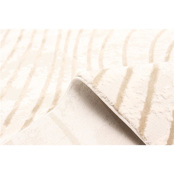 ECARPET Sienna Ivory Contemporary Rectangular Polyester Abstract Area Rug - 8 x 10-ft