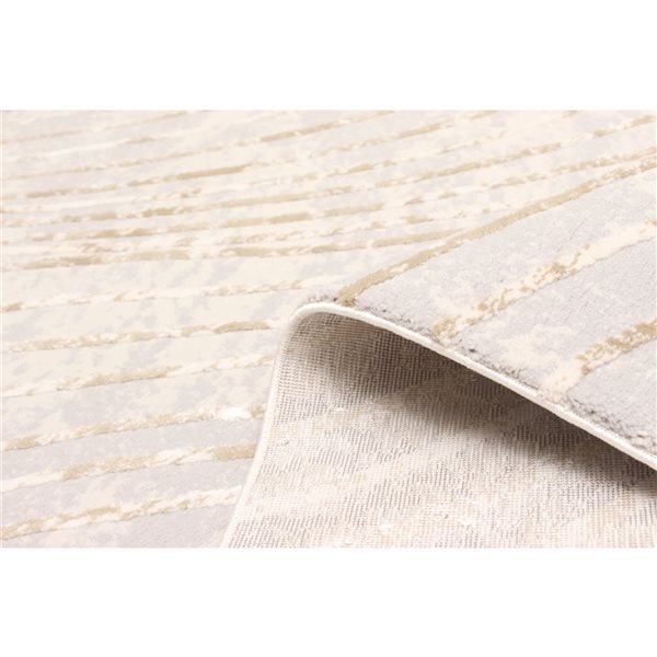 ECARPET Sienna Grey Contemporary Rectangular Polyester Abstract Area Rug - 5 x 8-ft