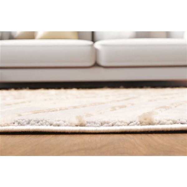 ECARPET Sienna Grey Contemporary Rectangular Polyester Abstract Area Rug - 5 x 8-ft