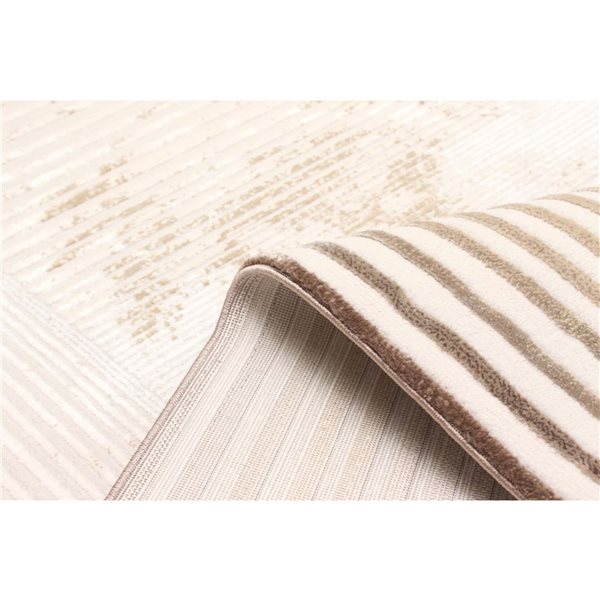 ECARPET Ramona Tan Contemporary Rectangular Polyester Abstract Area Rug - 5 x 8-ft