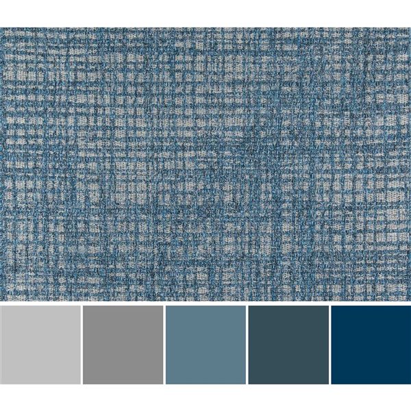 ECARPET Nayah Blue Modern Indoor/Outdoor Rectangular Polypropylene Geometric Runner Rug - 2 x 6-ft