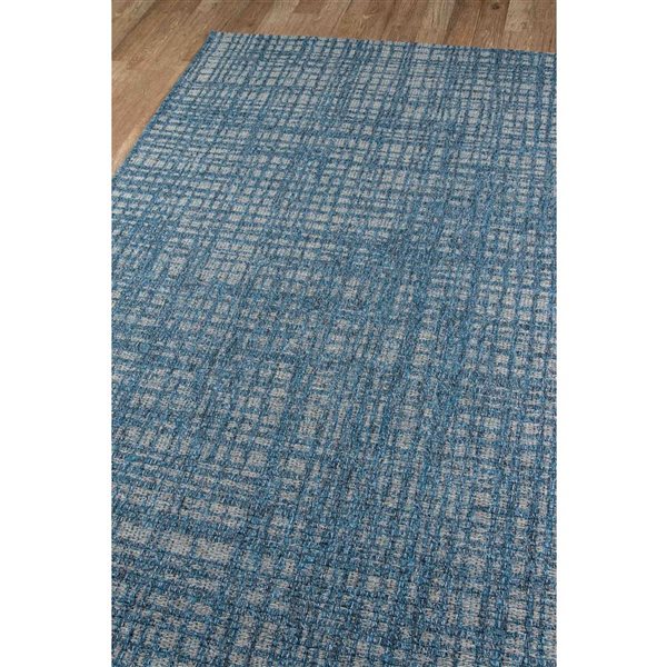 ECARPET Nayah Blue Modern Indoor/Outdoor Rectangular Polypropylene Geometric Runner Rug - 2 x 6-ft