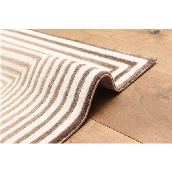 ECARPET Ramona Tan Contemporary Rectangular Polyester Abstract Area Rug - 8 x 10-ft