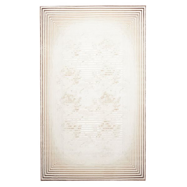 ECARPET Ramona Tan Contemporary Rectangular Polyester Abstract Area Rug - 8 x 10-ft