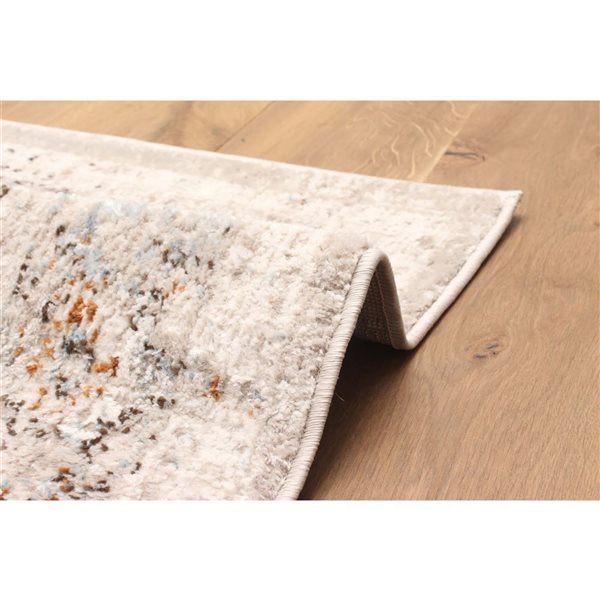 ECARPET Paradox Ivory Traditional Rectangular Polyester Abstract Area Rug - 8 x 10-ft