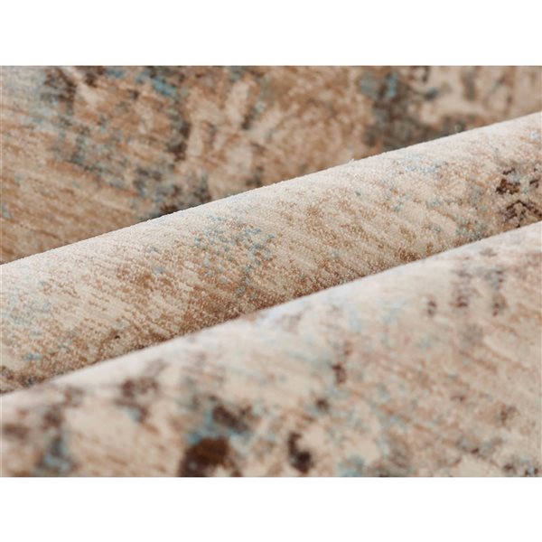 ECARPET Malia Blue Traditional Rectangular Polyester Abstract Area Rug - 8 x 10-ft