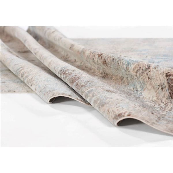 ECARPET Malia Blue Traditional Rectangular Polyester Abstract Area Rug - 8 x 10-ft