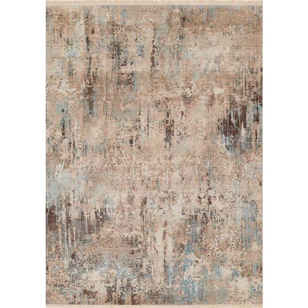 ECARPET Malia Blue Traditional Rectangular Polyester Abstract Area Rug - 8 x 10-ft