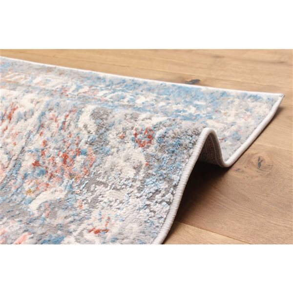 ECARPET Leila Ivory Traditional Rectangular Polyester Abstract Area Rug - 5 x 8-ft