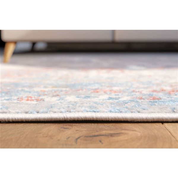 ECARPET Leila Ivory Traditional Rectangular Polyester Abstract Area Rug - 5 x 8-ft