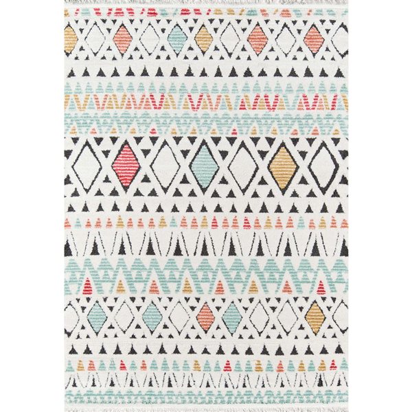 ECARPET Kaia Multicolour Contemporary Rectangular Polyester Area Rug - 5 x 7-ft