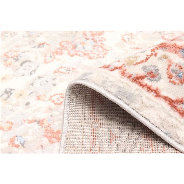 ECARPET Seline Ivory Traditional Rectangular Polyester Abstract Runner Rug - 2 x 8-ft